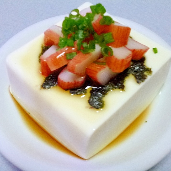 簡単 おつまみ 冷奴アレンジ カニカマめんつゆ レシピ 作り方 By みずたまsweet 楽天レシピ